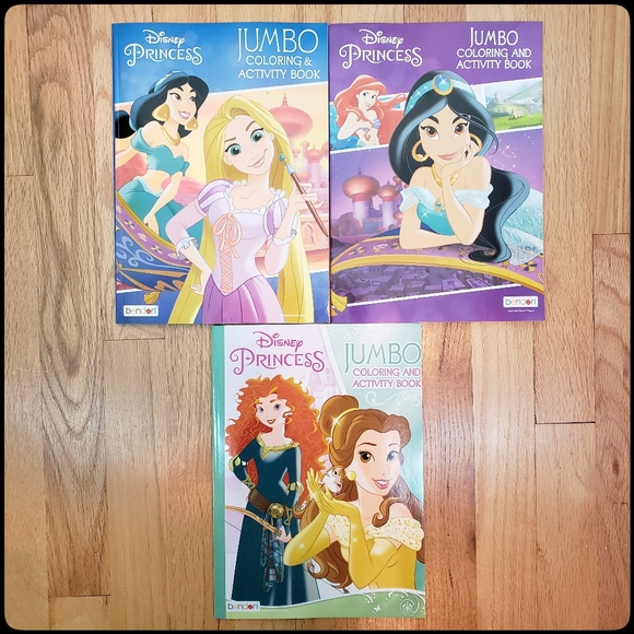 NEW Disney Princesses Jumbo Coloring and Activity Books Bundle of 3 - Picture 1 of 5